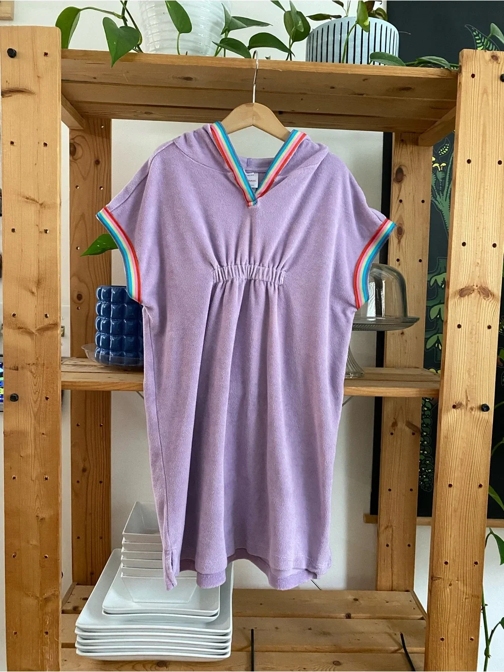 Hanna Andersson Lavender Purple Loop Terry Hoodie Swim Cover Up 8